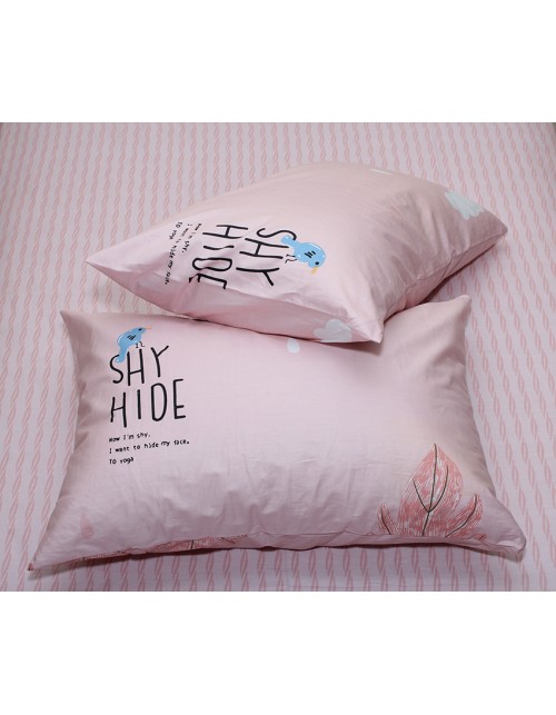 Семейный комплект постельного белья розового цвета с животными, Сатин люкс