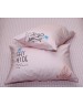 Семейный комплект постельного белья розового цвета с животными, Сатин люкс