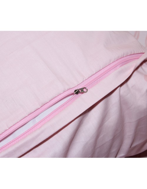 Семейный комплект постельного белья розового цвета с животными, Сатин люкс