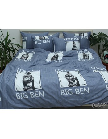 Постель семейная серого цвета London