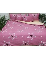 Постель семейная с сердцами и звездами