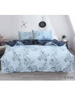 Постіль сімейна блакитного кольору з квітами