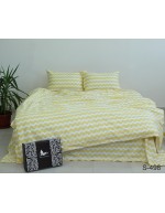Постель семейная в желто-белую полоску