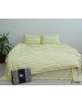 Семейный комплект постельного белья в желто-белую полоску, Сатин люкс