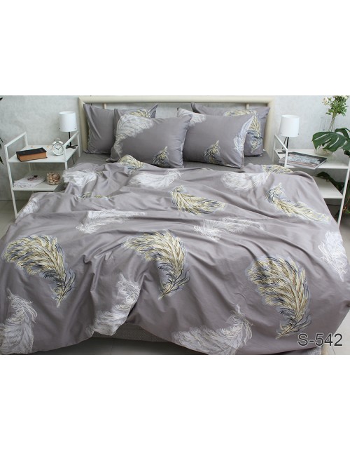 Сімейний комплект постільної білизни з пір'ячками, Сатин люкс