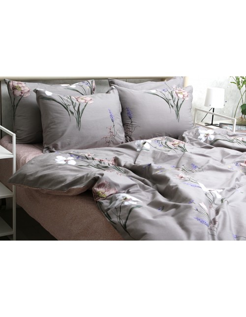 Сімейний комплект постільної білизни з квітковим візерунком, Сатин люкс
