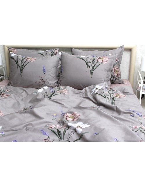 Сімейний комплект постільної білизни з квітковим візерунком, Сатин люкс