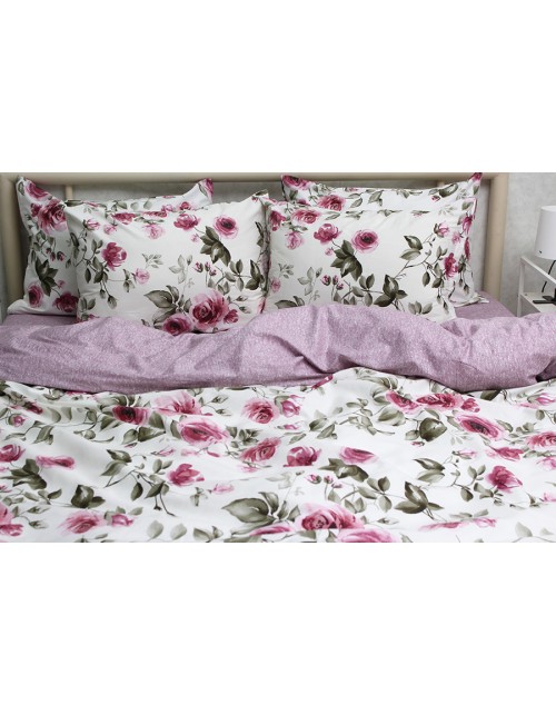 Сімейний комплект постільної білизни з квітковим принтом, Сатин люкс