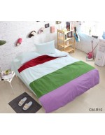 Постіль євро у смужку білого кольору