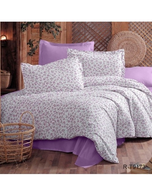 Евро комплект постельного белья с цветочным принтом, Ранфорс