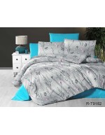 Постель евро серого цвета с бабочками