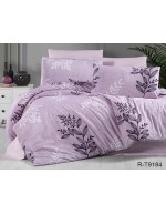 Постель евро сиреневого цвета с листьями на ветвях