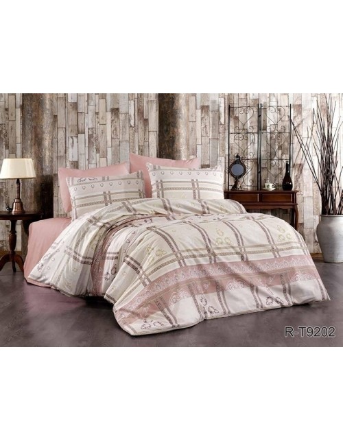 Євро комплект постільної білизни з абстрактним принтом, Ранфорс