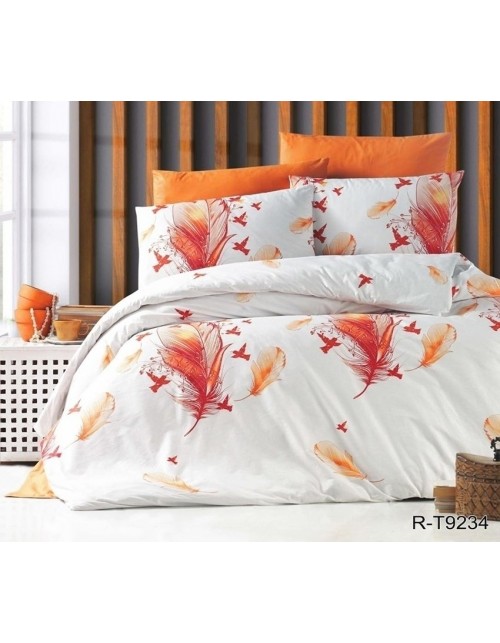 Євро комплект постільної білизни з пташками, Ранфорс