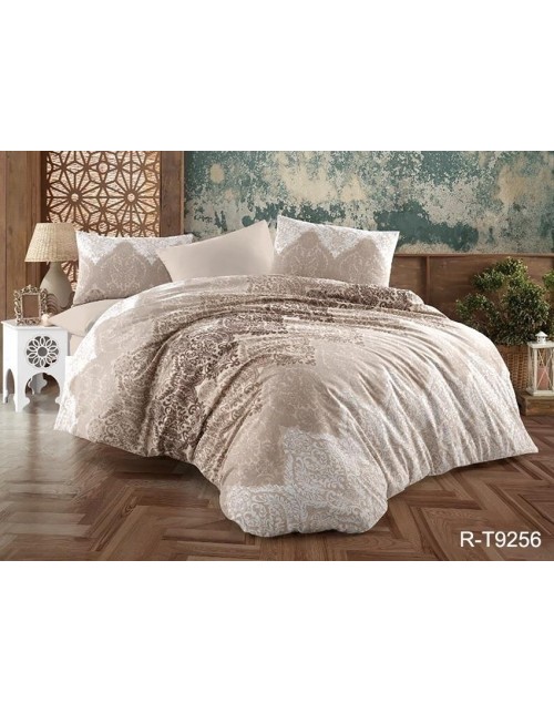 Євро комплект постільної білизни з абстрактним принтом, Ранфорс