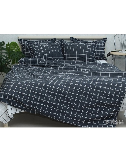 Євро комплект постільної білизни в клітинку, Ранфорс
