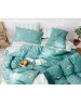 Євро комплект постільної білизни бірюзового кольору з бджолами, Ранфорс