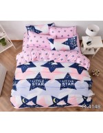 Постель евро розового цвета со звездами