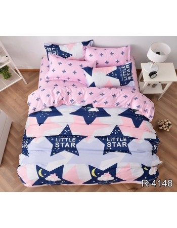 Постель евро розового цвета со звездами