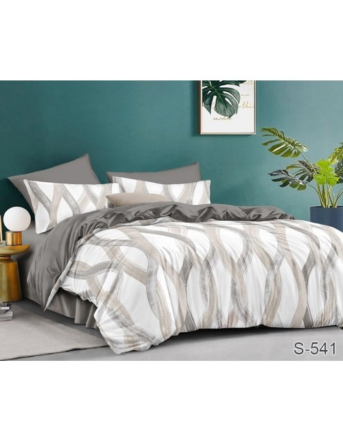 Євро комплект постільної білизни з візерунком, Сатин люкс