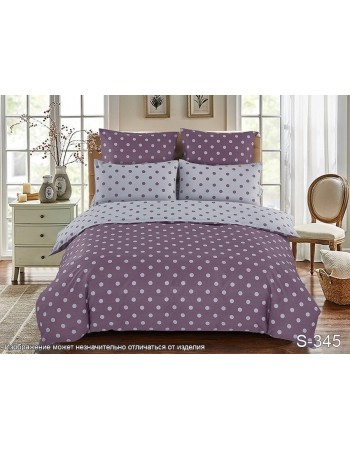 Постіль євро фіолетового кольору в горошок