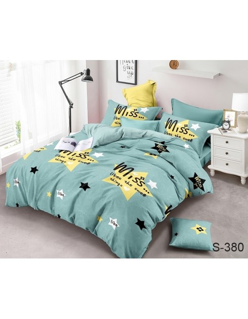 Евро комплект постельного белья со звездами, Сатин люкс