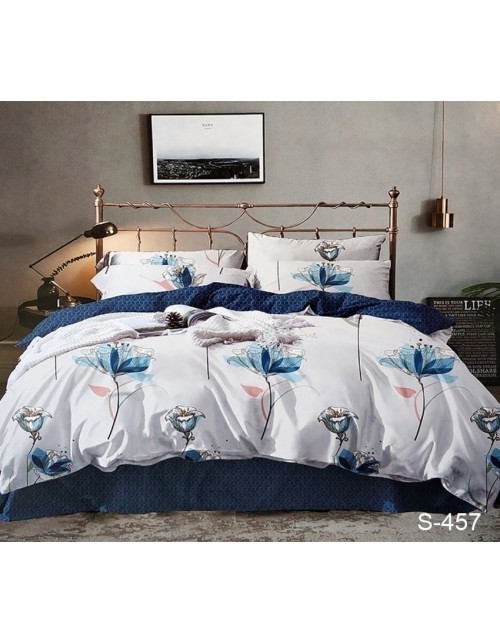 Евро комплект постельного белья с цветами, Сатин люкс