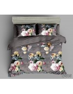Постіль євро з квітковим принтом