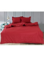 Постіль євро однотонна червоного кольору