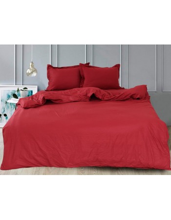 Постіль євро однотонна червоного кольору