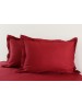 Євро комплект постільної білизни однотонна червоного кольору, Сатин люкс