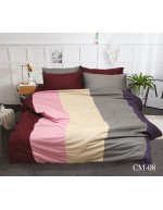 Постель евро в разноцветную полоску