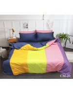 Постель евро в разноцветную полоску