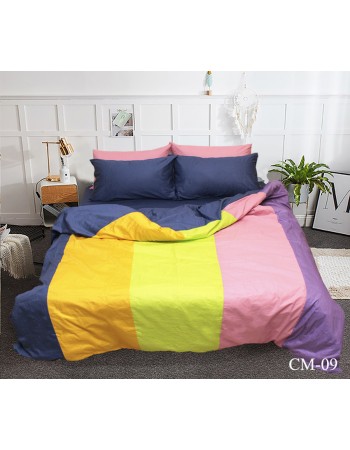 Постель евро в разноцветную полоску