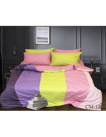 Постель евро в разноцветную полоску