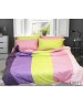 Евро комплект постельного белья в разноцветную полоску, Поплин