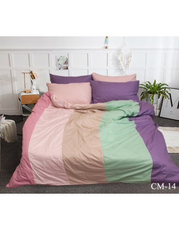 Постель евро в разноцветную полоску