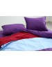 Євро комплект постільної білизни у смужку фіолетового кольору, Поплін