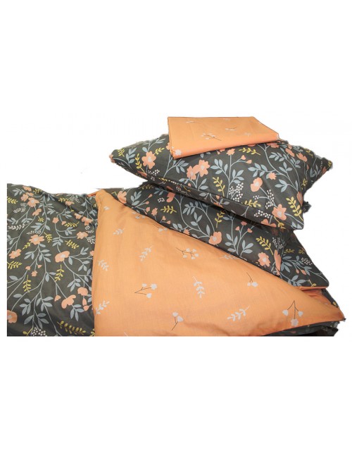 Евро комплект постельного белья с цветочками, Ранфорс