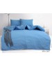 Євро комплект постільної білизни однотонна блакитного кольору, Ранфорс