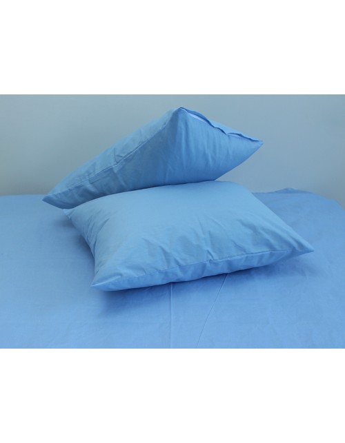 Євро комплект постільної білизни однотонна блакитного кольору, Ранфорс