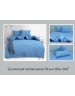 Євро комплект постільної білизни однотонна блакитного кольору, Ранфорс