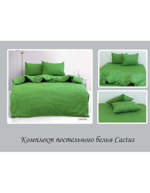 Євро комплект постільної білизни однотонна зеленого кольору, Ранфорс
