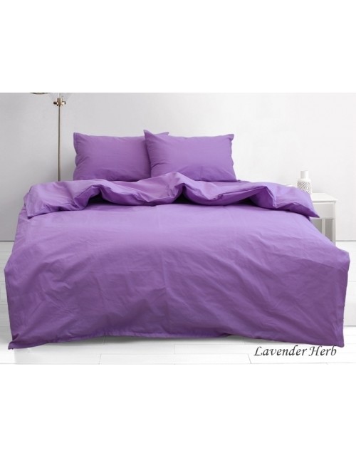 Євро комплект постільної білизни однотонна лавандового кольору, Ранфорс