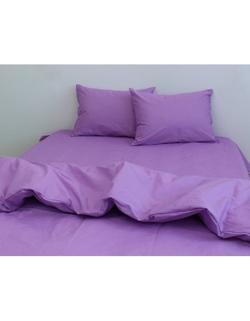 Євро комплект постільної білизни однотонна лавандового кольору, Ранфорс