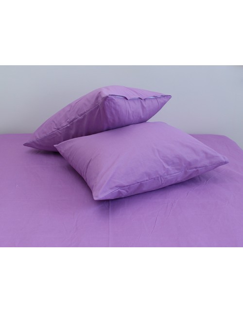 Євро комплект постільної білизни однотонна лавандового кольору, Ранфорс