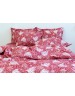 Євро комплект постільної білизни червоного кольору зі сніжинками, Ранфорс