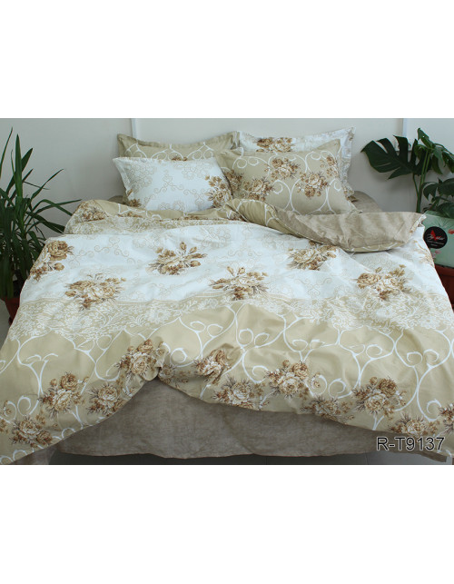 Євро комплект постільної білизни з абстрактним принтом, Ранфорс