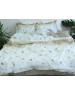 Євро комплект постільної білизни білого кольору з абстрактним принтом, Ранфорс