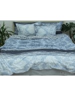 Постіль євро синього кольору з абстрактним принтом